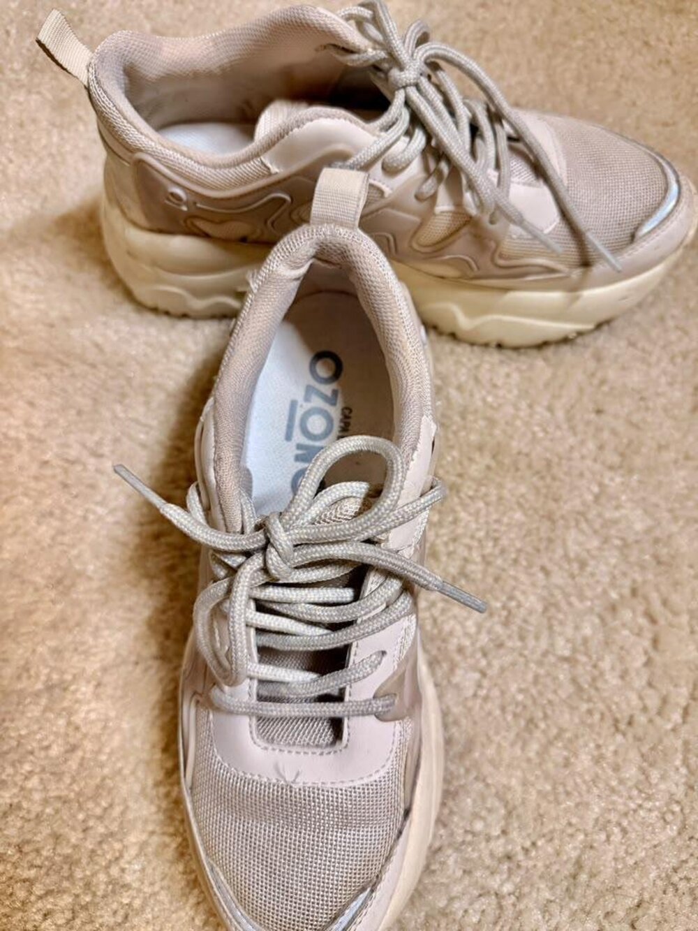Ozono Girls Beige Chunky Sneakers Size 5/6